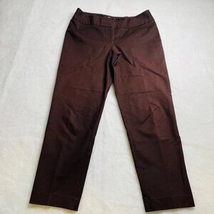 Chico's Womens Brown Mid Rise Straight Leg Flat Front Dress Pants Size 1.5 US M